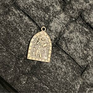 Antique-Style Religious Pendant Charm in Brass Tone